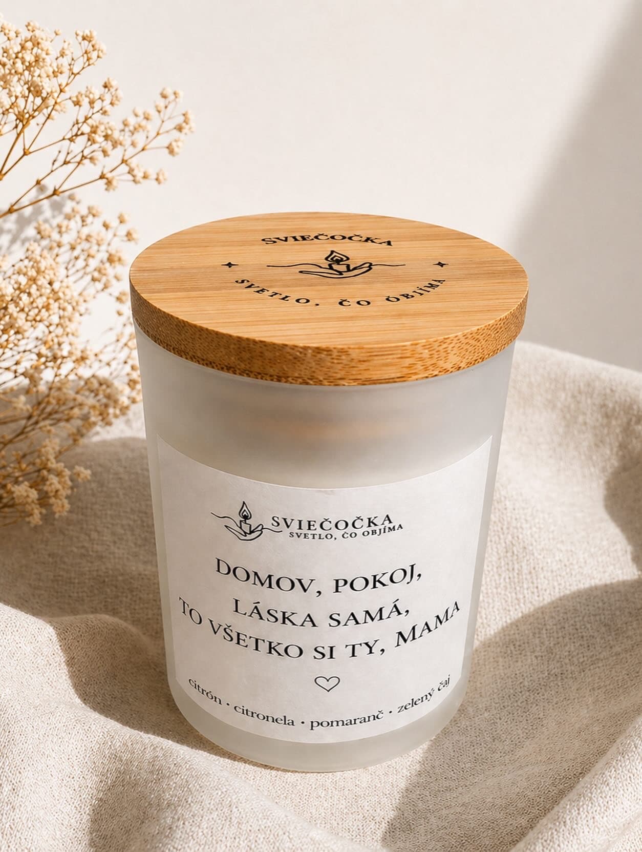 Všetko si mama cintrón · citronela · pomaranč · zelený čaj 140g ručne vyrábaná sójová sviečka sójový vosk - pohľad 2