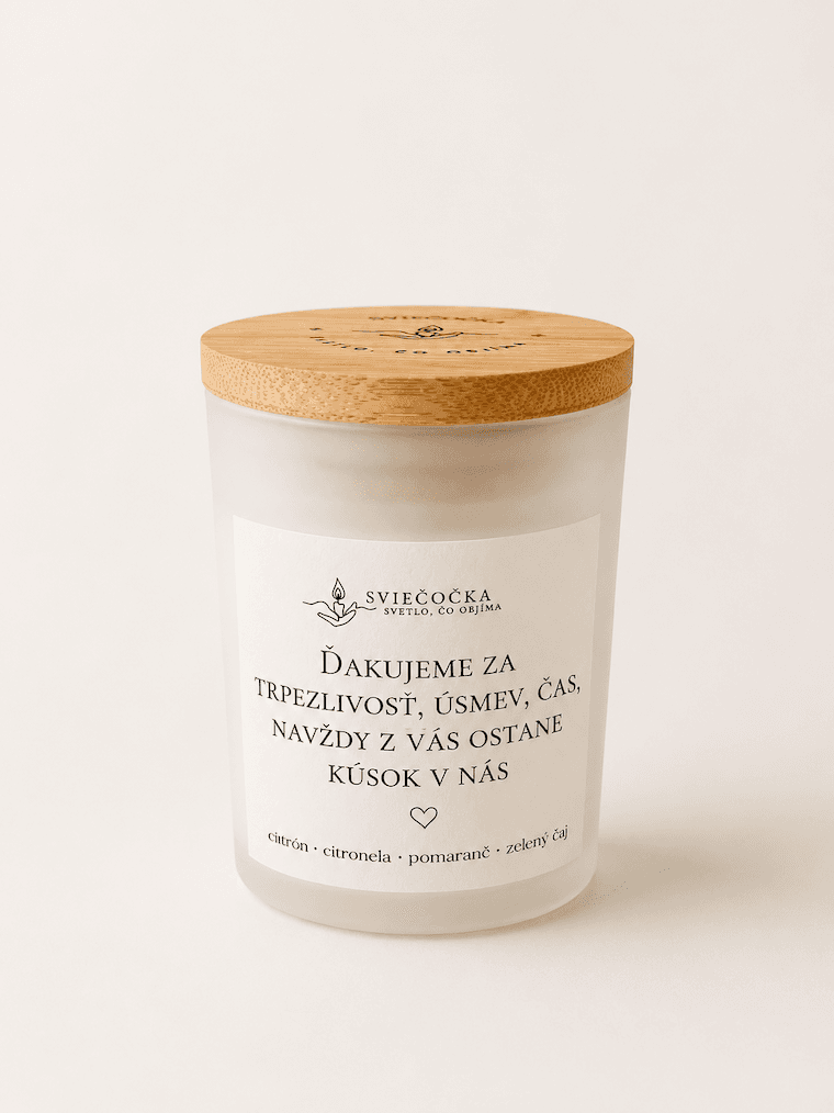 Kúsok v nás cintrón · citronela · pomaranč · zelený čaj 140g ručne vyrábaná sójová sviečka sójový vosk - pohľad 2