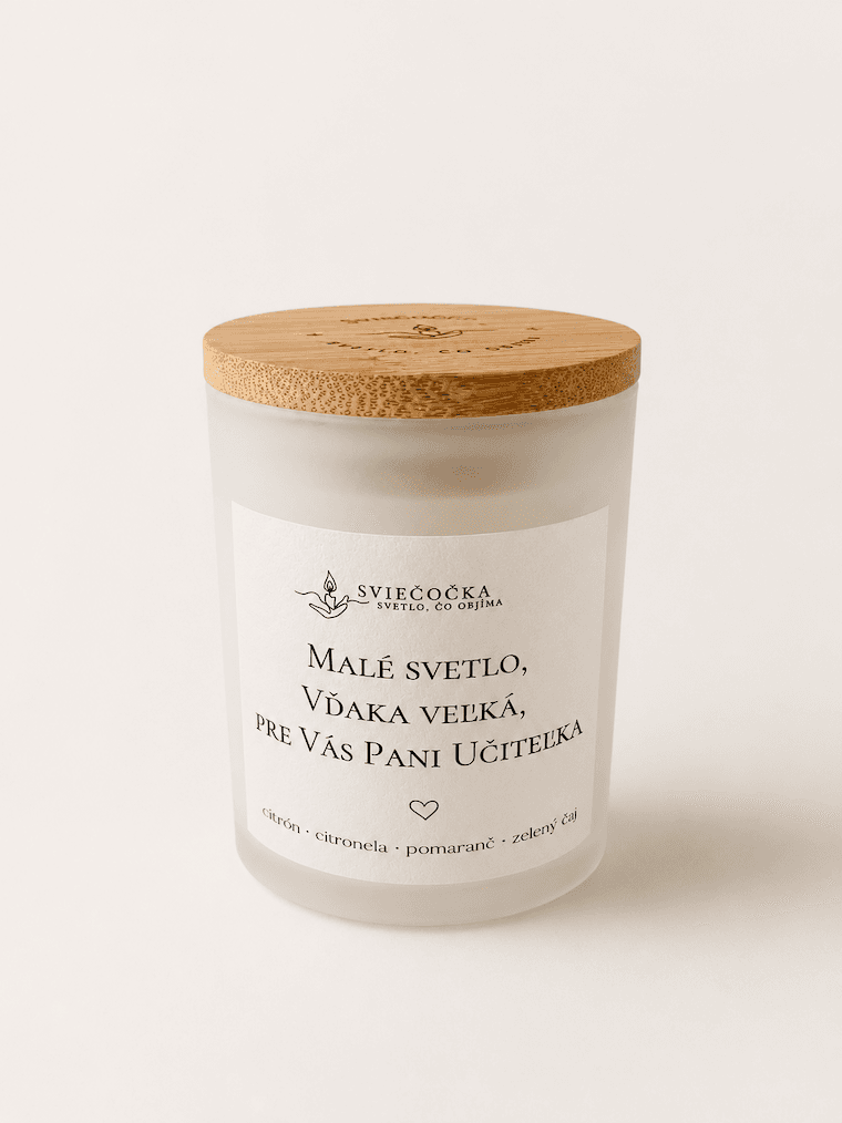 Pani učiteľka cintrón · citronela · pomaranč · zelený čaj 140g ručne vyrábaná sójová sviečka sójový vosk - pohľad 2