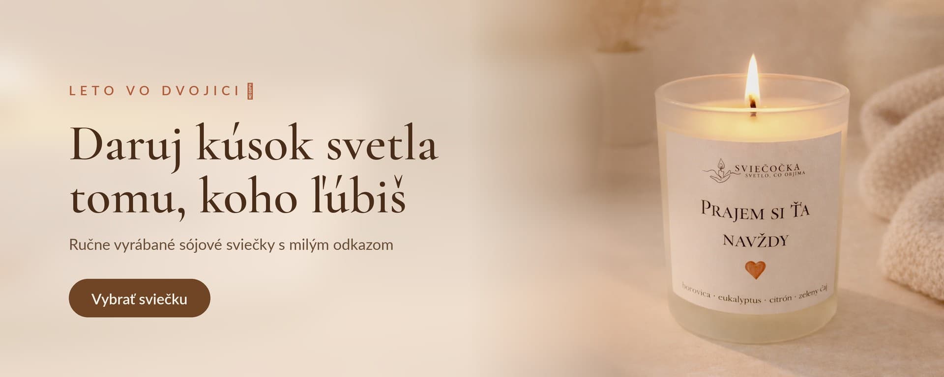 Ručne vyrábané sójové sviečky Sviečočka